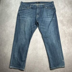 Lucky Brand Jeans Mens 40x30 Blue Dark Wash 221 Original Fit Straight Leg flaw*